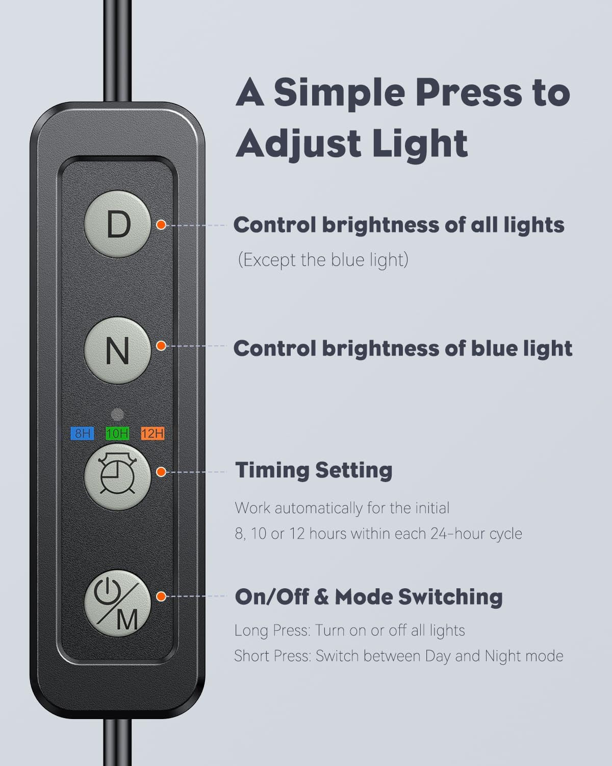 6 W LED Aquarium Light for 1 to 5 Gallon Fish Tanks Clip on Fish Tank Light USB Moving Aquarium Lamp with Full Spectrum Dimmable White Blue Red Green Lights with Timer (Adapter Not Included)