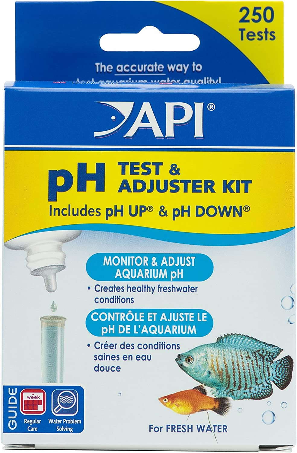 Ph TEST & ADJUSTER KIT 250-Test Freshwater Aquarium Water Ph Test and Adjuster Kit