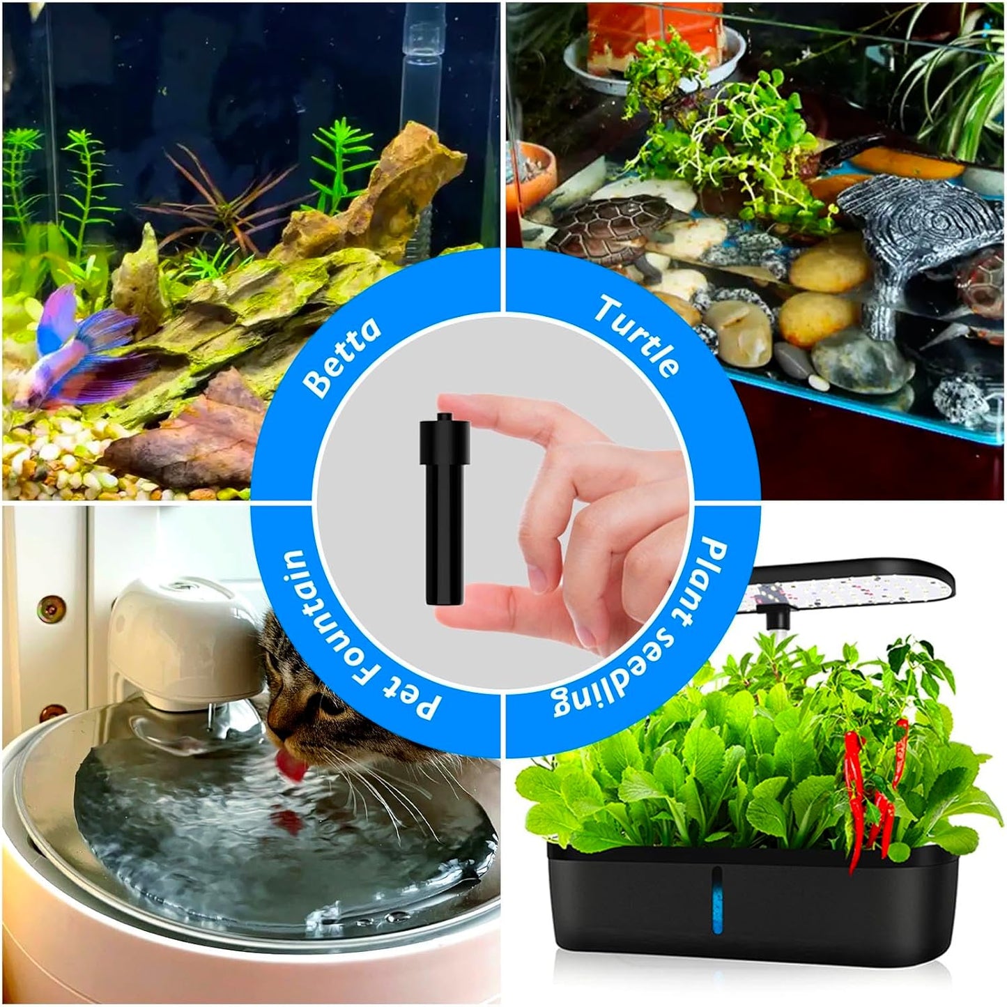 Aquarium Heater 50W Alumina Ceramic Betta Heater Adjustable Submersible Fish Heater Small Fish Tank Heater Turtle Heater with Digital Display Thermostat, for 5-10 Gallon Tanks