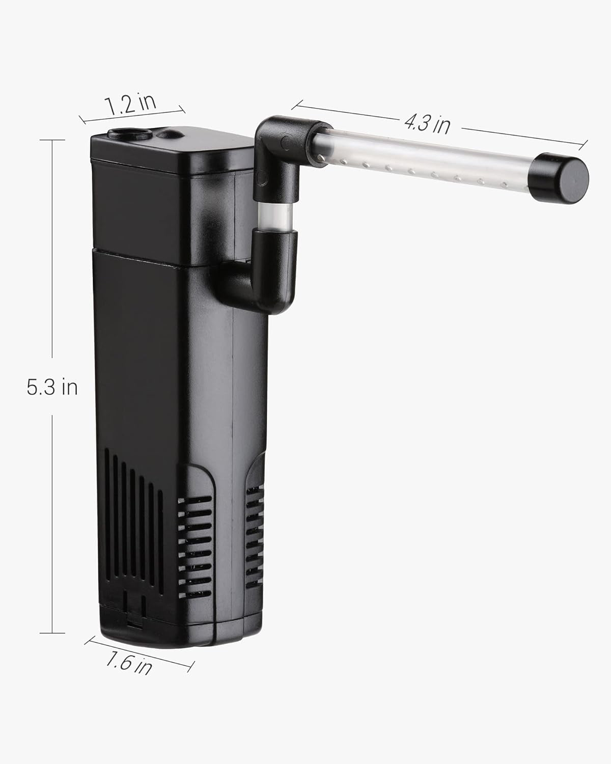 Aquarium Internal Filter, Submersible Power Filter with Multiple Function for Fish Tanks 5-10 Gallon, 53 GPH, 5W