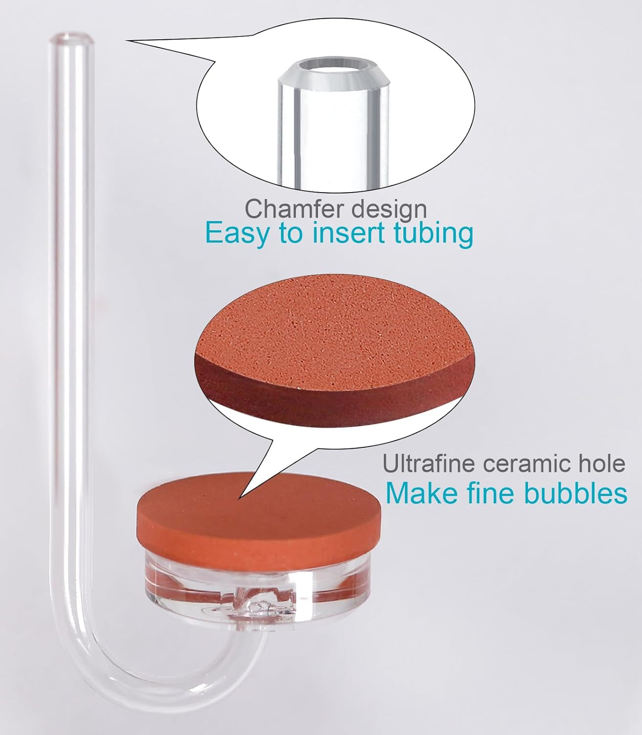 CO2 Diffuser for Aquarium Plant Mini CO2 Atomizer, U-Shaped-S