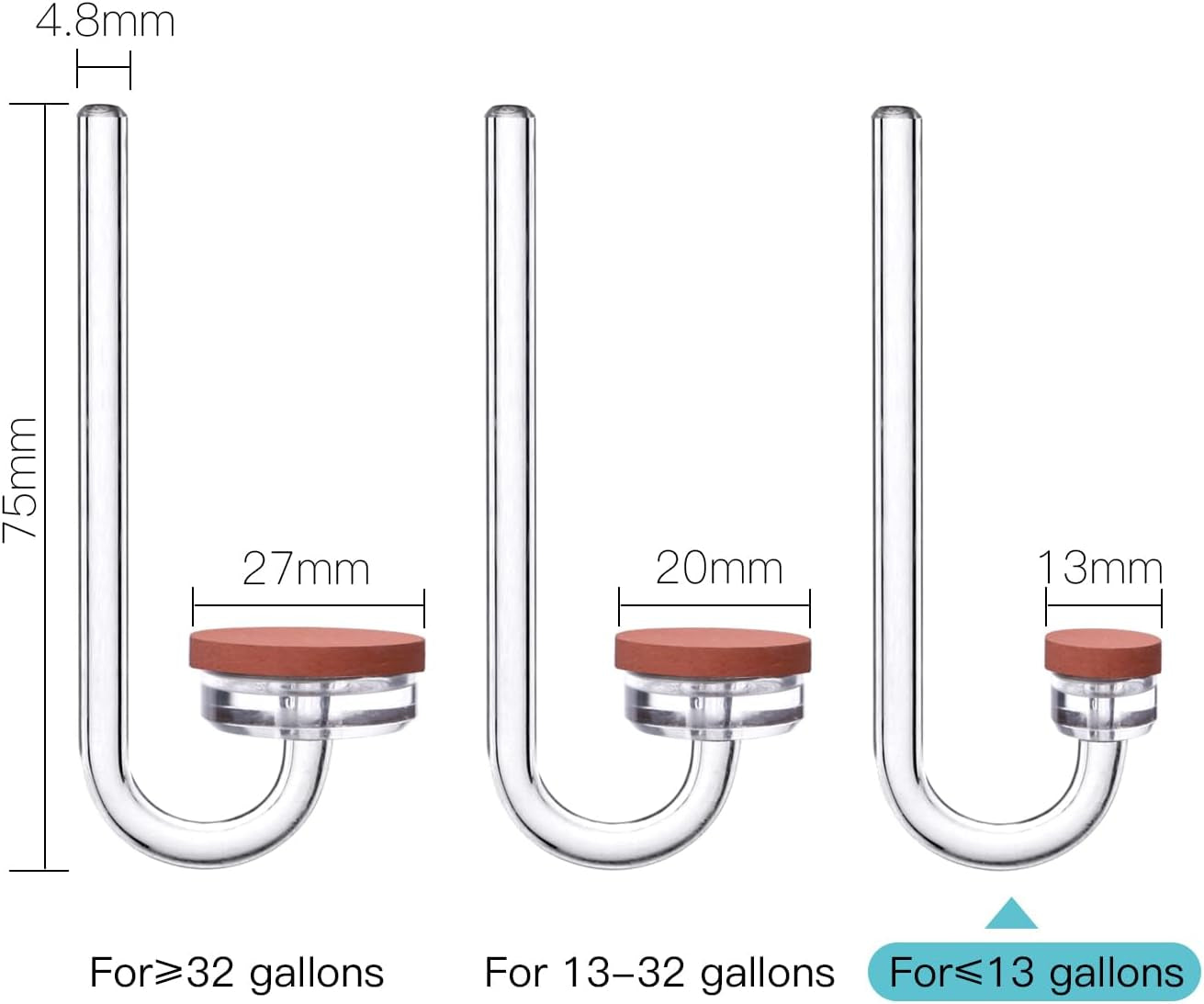 CO2 Diffuser for Aquarium Plant Mini CO2 Atomizer, U-Shaped-S